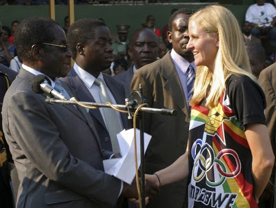 Kirsty Coventry and Robert Mugabe - $100,000 - Aug 29, 2008